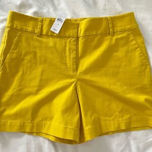 LOFT Yellow Bermuda Shorts Tailored Cotton Blend - 6.5”